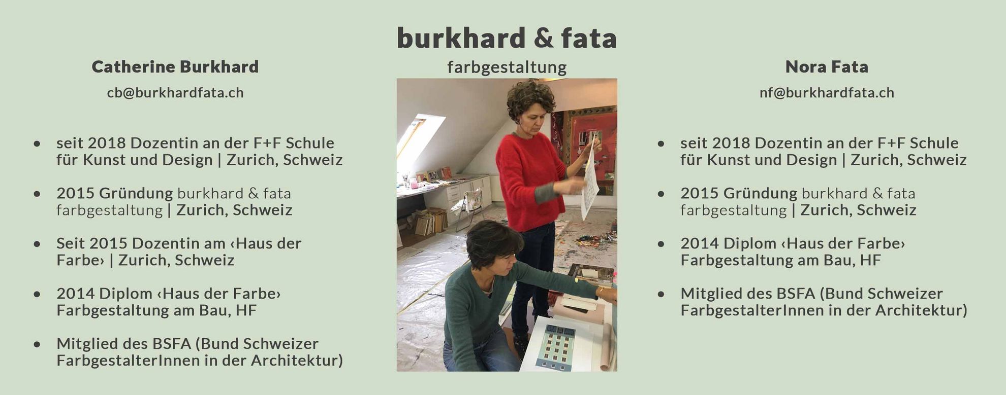 Lebenslauf Catherine Burkhard & Nora Fata