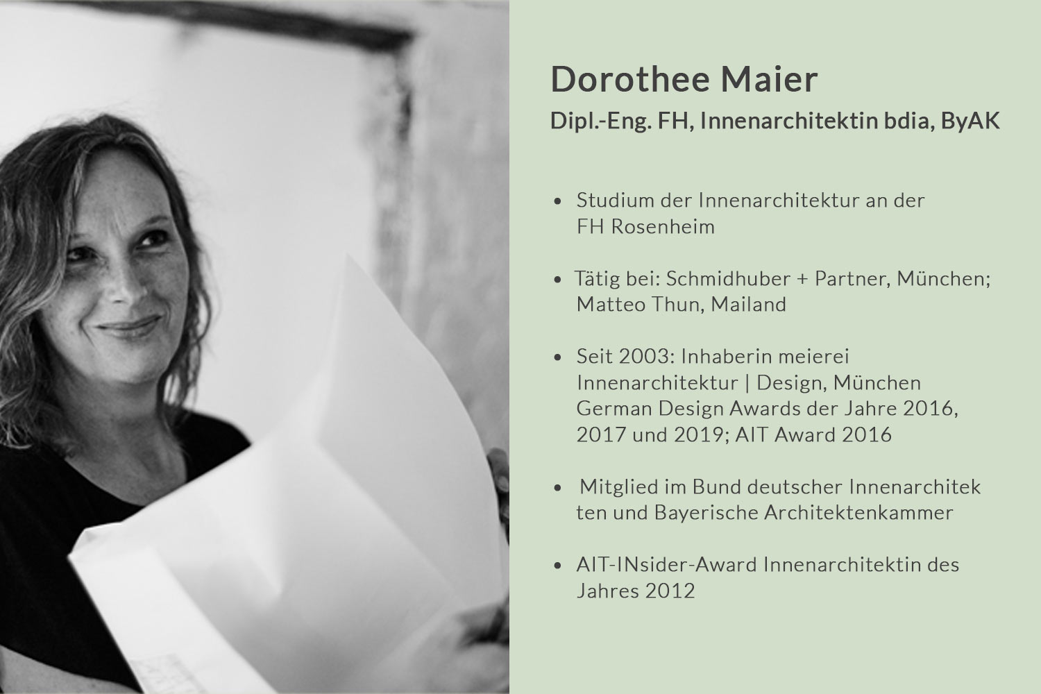 Lebenslauf von Dorothee Maier | meierei