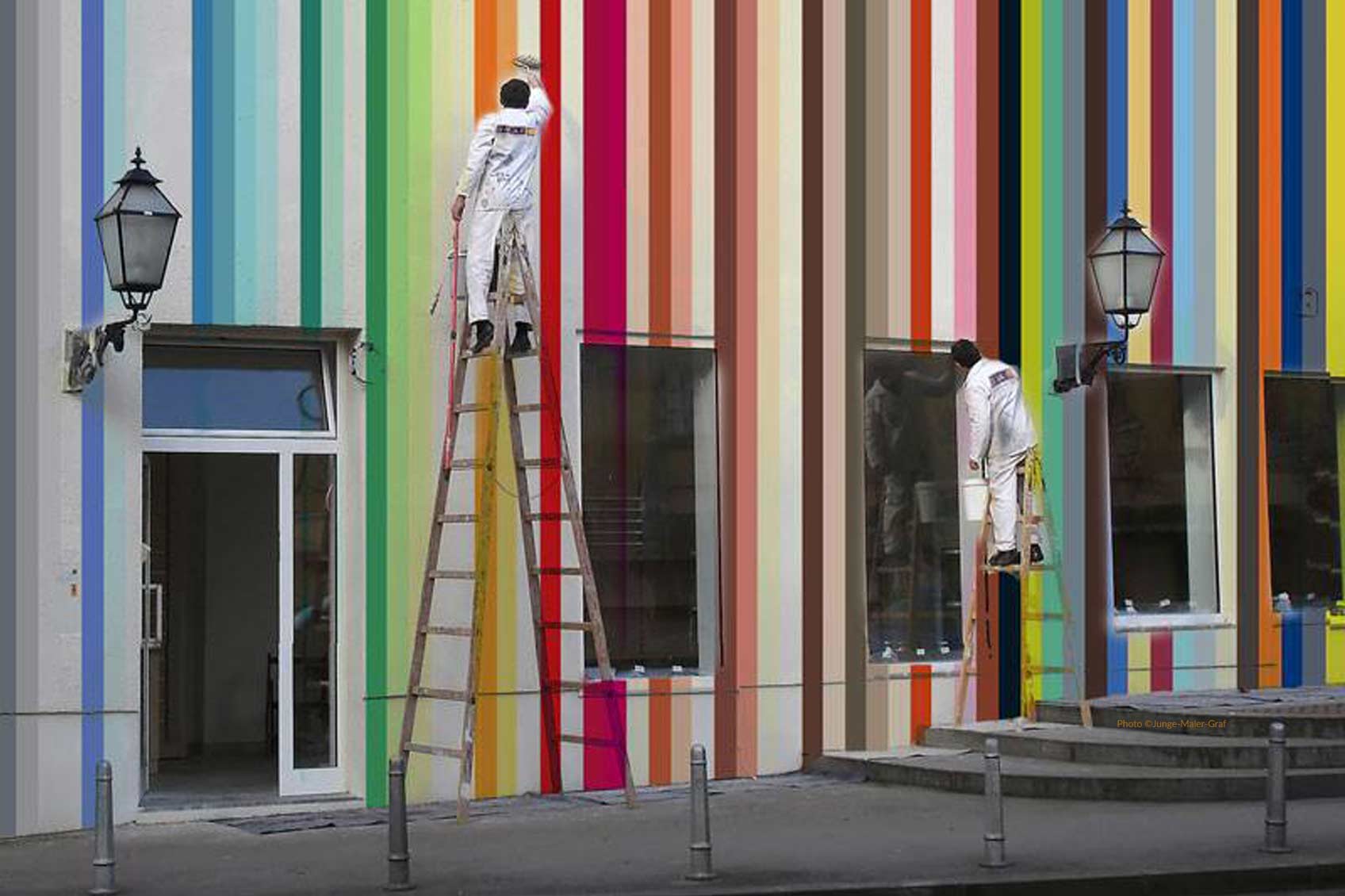 Le COrbusier paint on facade all colors of polychromy