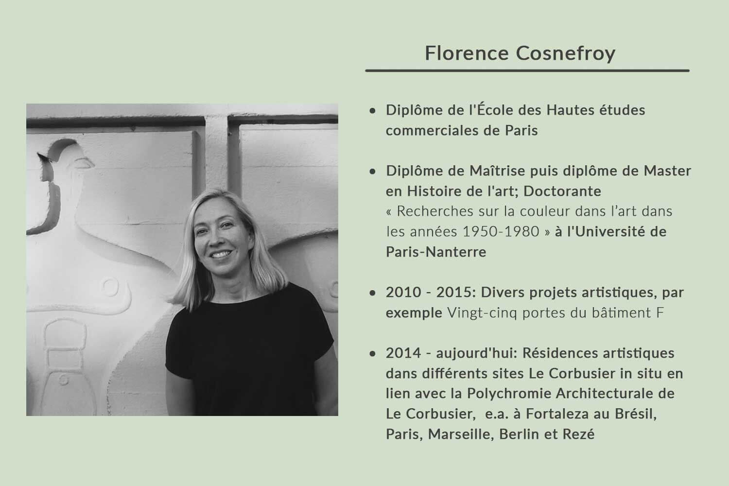 CV de l´artiste Florence Cosnefroy